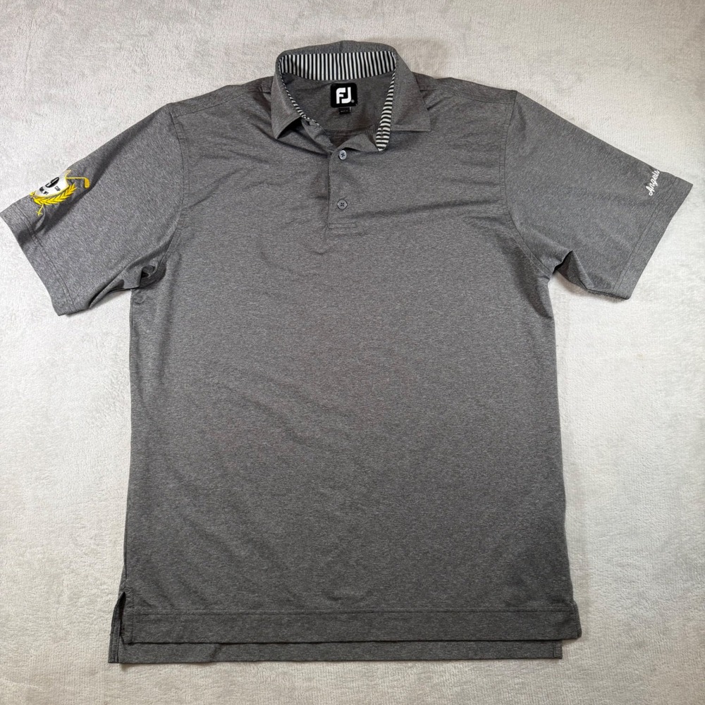 FootJoy Gray Golf Polo Mens Large Black 9 Cup Racine WI Performance Shirt